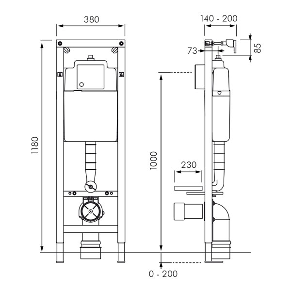 Wisa Framed Inwall Cistern